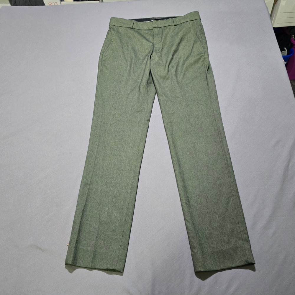 Banana Republic Ryan Pants Mens 30x29 Green Textured Straight Leg Trousers